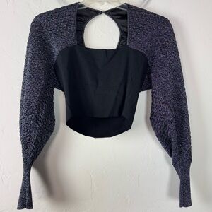 Esteban Cortazar Collective Sweater Pullover Knit Top Shirt Shimmer Glitter Knit